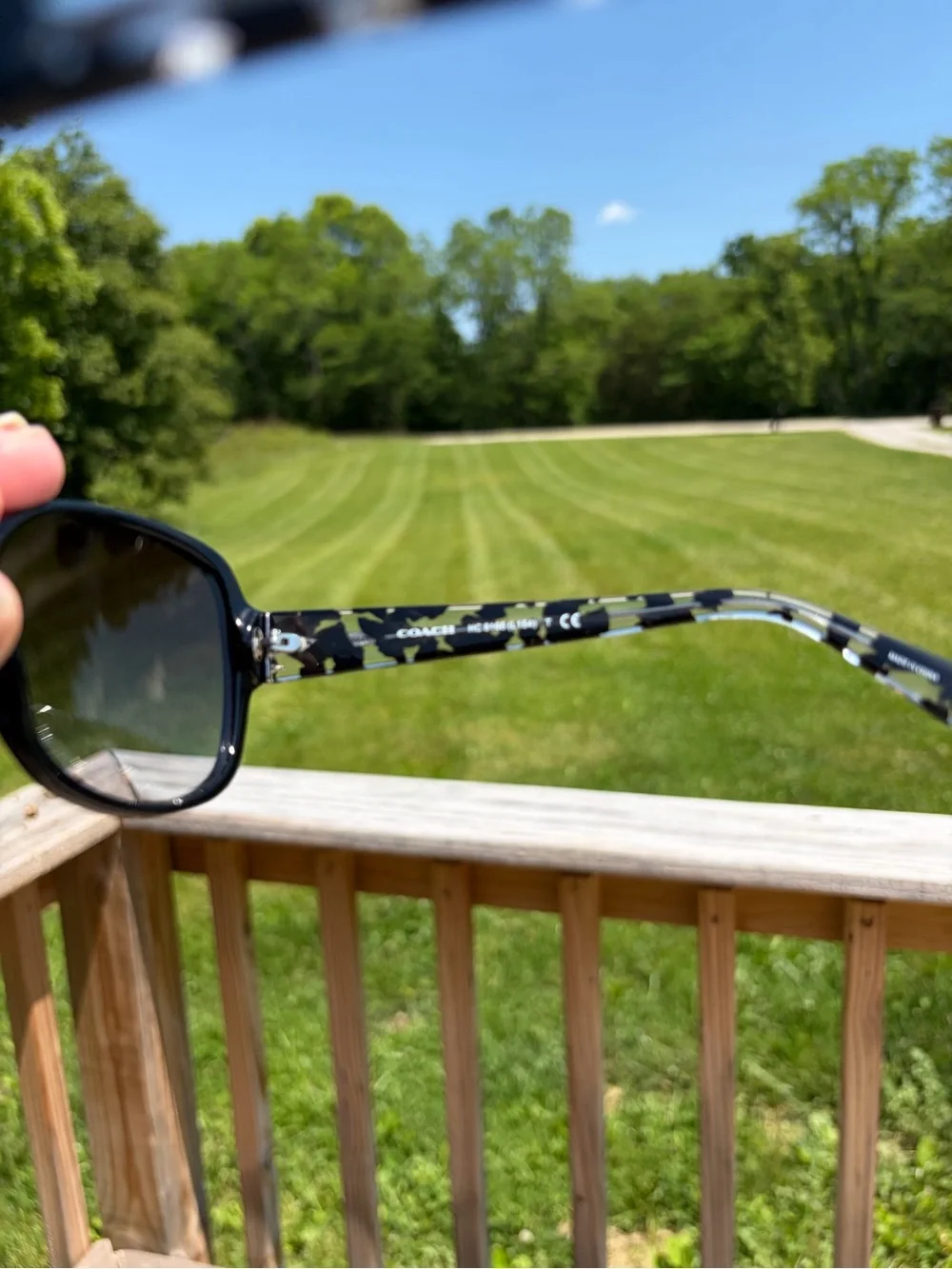 COACH OVERSIZED DESIGNER BLACK CRYSTAL MOSAIC SUNGLASSES 58-18-135 W/case
